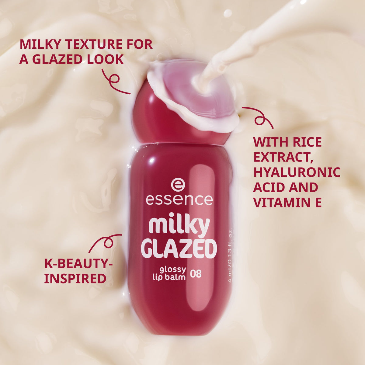 Essence Milky Glazed Glossy Lip Balm – 4ml