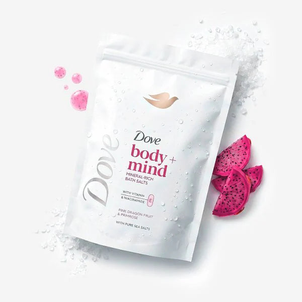 Dove Body + Mind Pink Dragon Fruit & Primrose Mineral-Rich Bath Salts