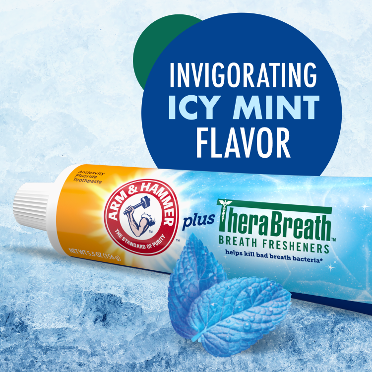 Arm & Hammer Plus TheraBreath Whitening Toothpaste – Icy Mint, 2 Pack