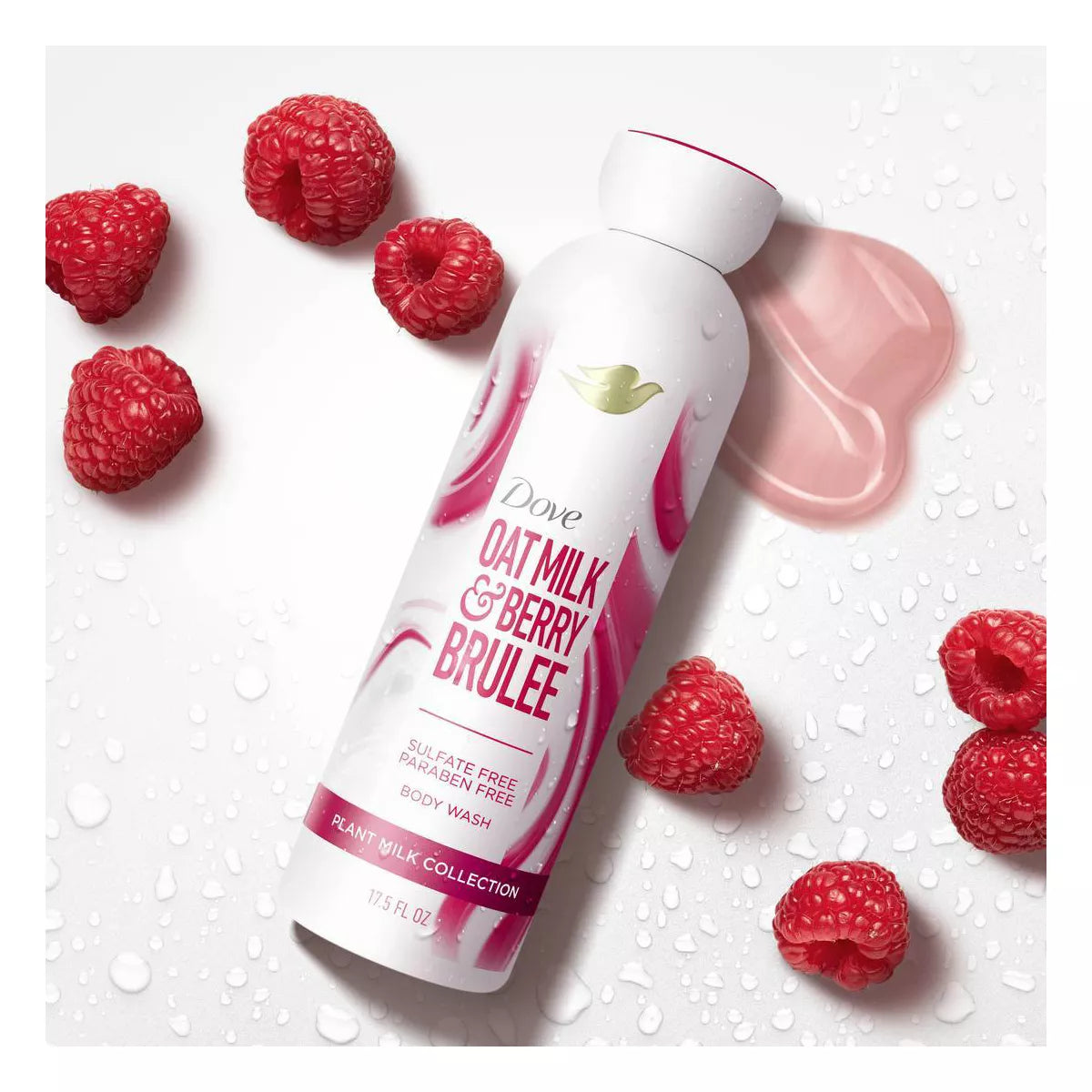 Dove Oat Milk & Berry Brûlée Gift Set with Pink Fluffy Tote