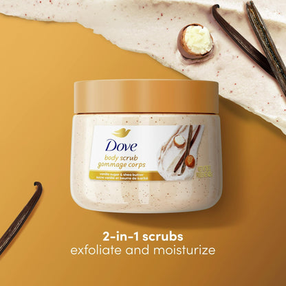Dove Body Scrub Vanilla sugar &amp; Shea butter image 1