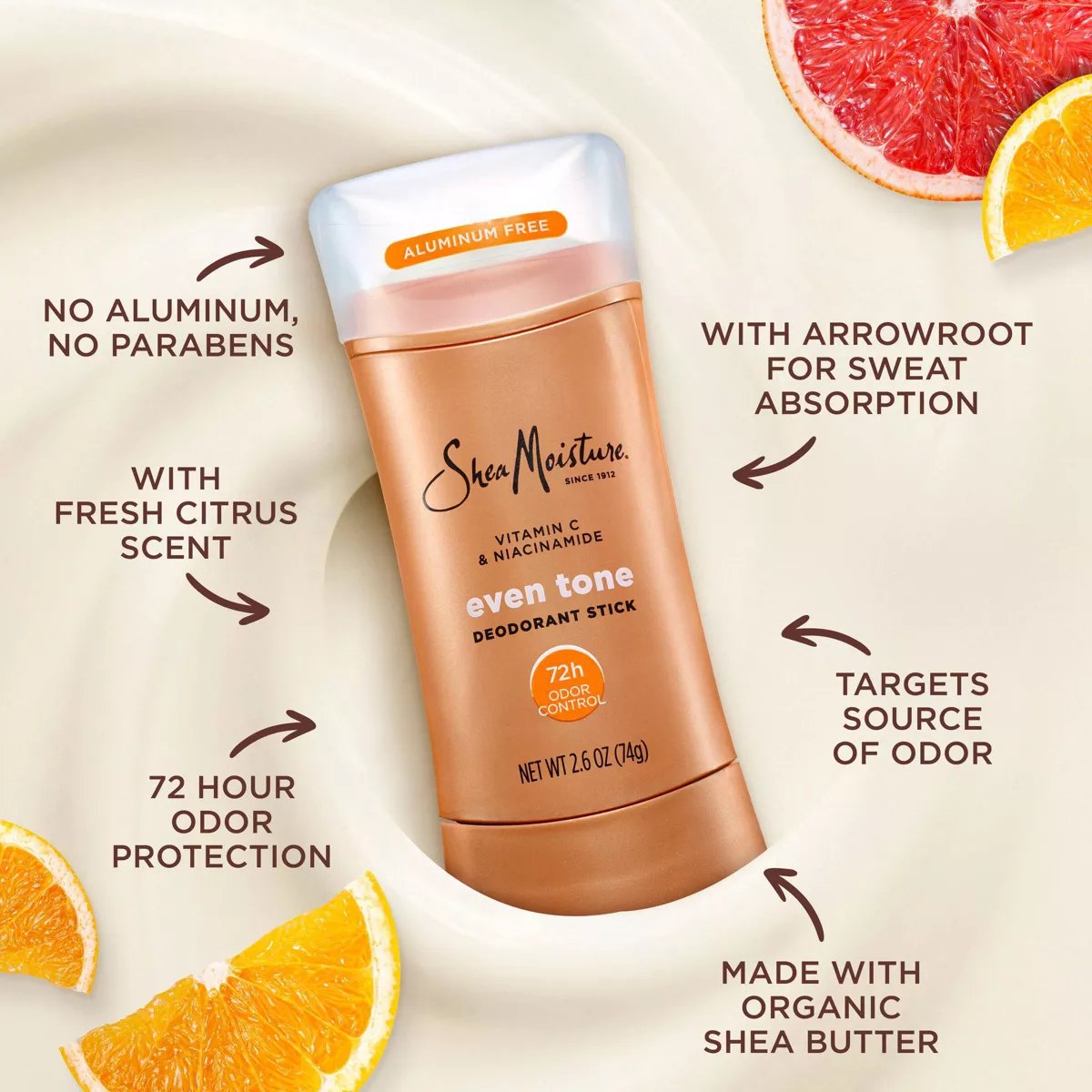 SheaMoisture Even Tone Aluminum-Free Deodorant Stick (with Vitamin C &amp; Niacinamide image 2