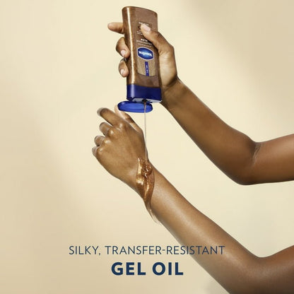 Vaseline Glazed &amp; Glisten Shimmering Body Gel Oil Golden Hour Glow, with Vanilla &amp; Cocoa Butter, 200ml image 3
