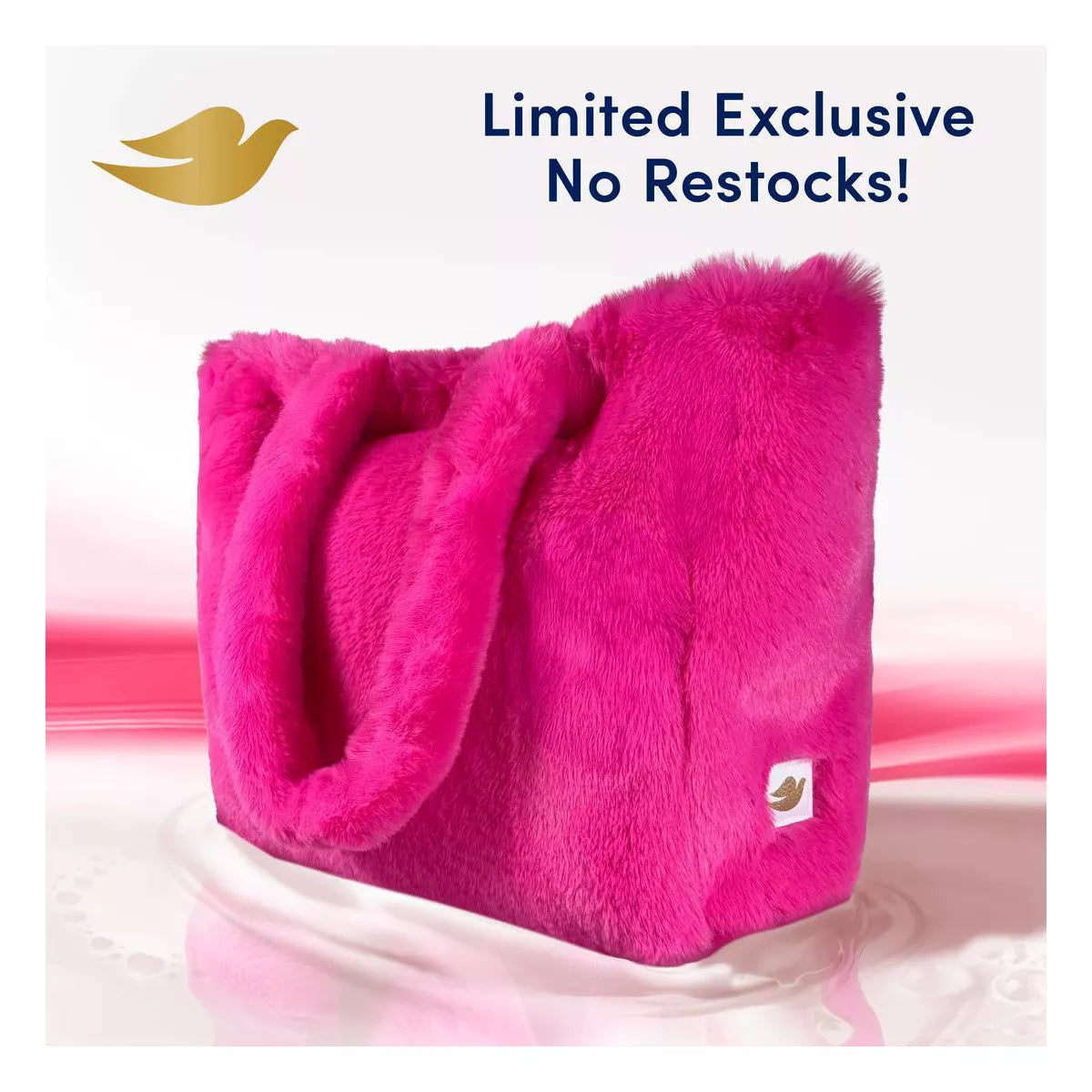 Dove Oat Milk & Berry Brûlée Gift Set with Pink Fluffy Tote