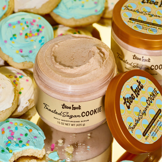 Tree Hut Frosted Sugar Cookie Daily Moisturizing Scrub gently exfoliates