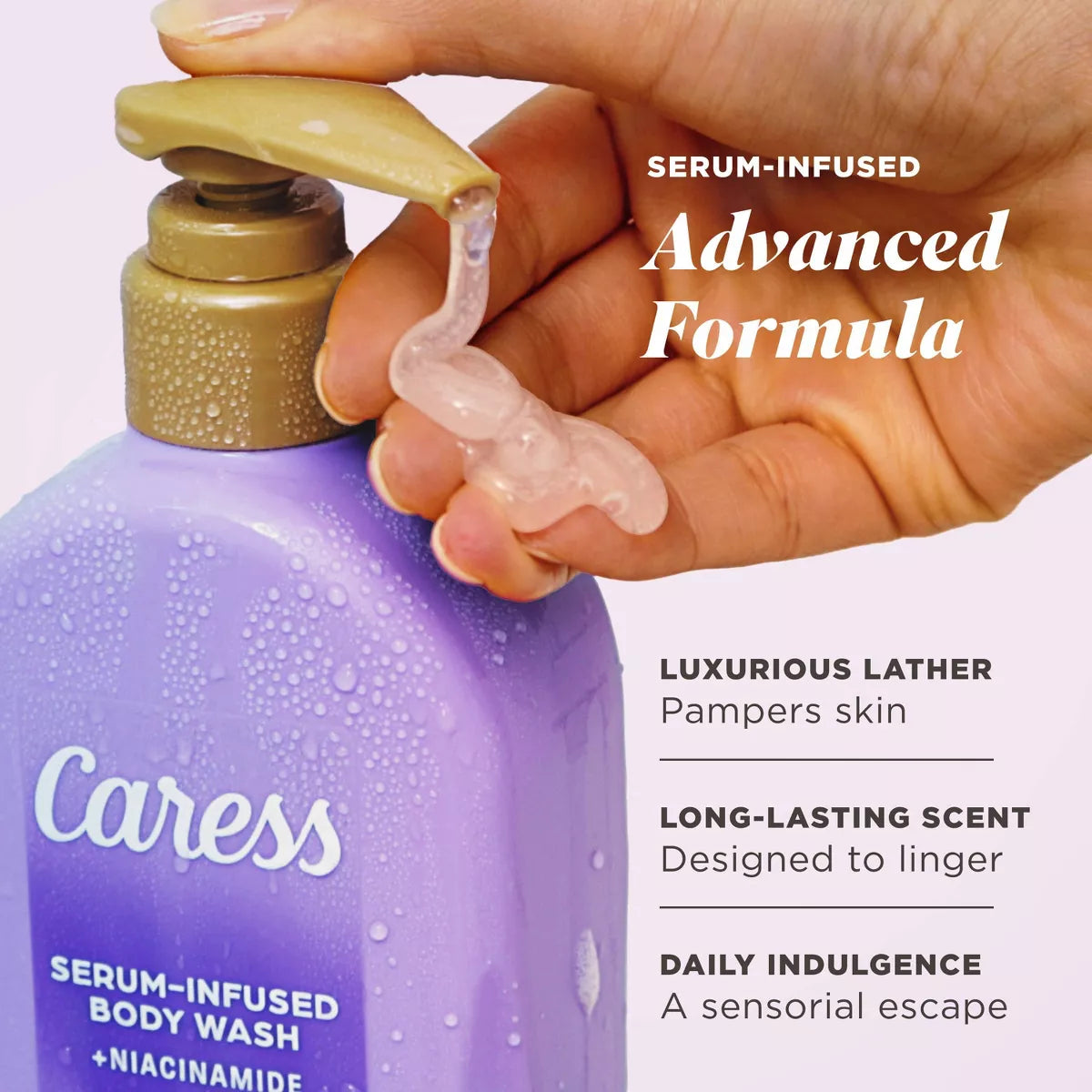 Caress Serum-Infused Body Wash + Niacinamide – Creamy Vanilla Blossom
