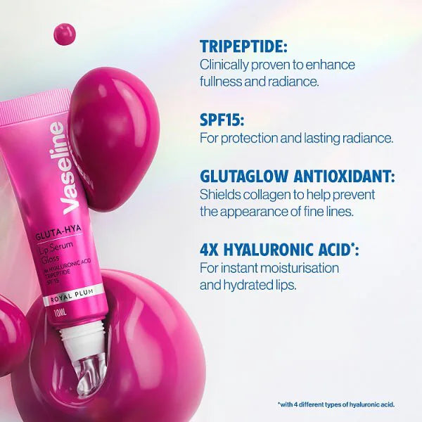 Vaseline Gluta-Hya Lip Serum Gloss SPF 15 – Royal Plum, 10ml